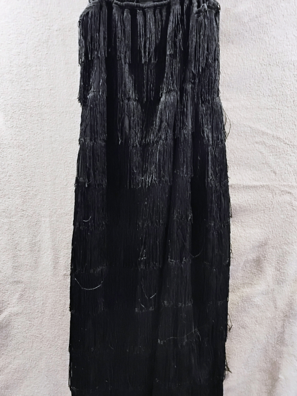 Black Fringe Midi Dress - Elegant Evening Style